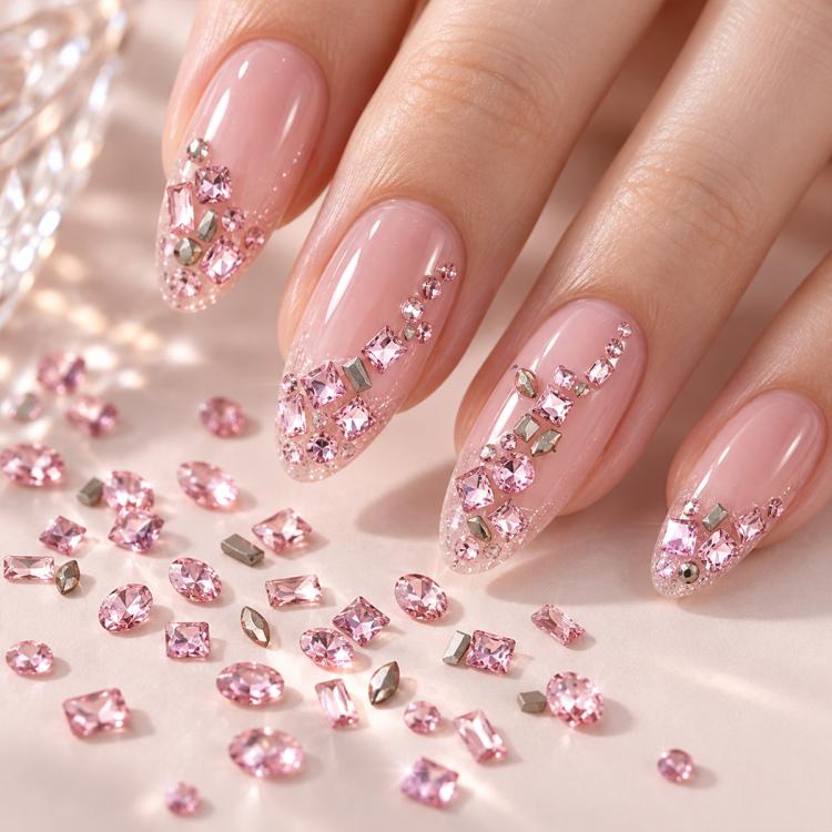1440 PCS / Set Mini Flat Bottom Sparkling Diamond Nail Jewelry Set — KKK10-25