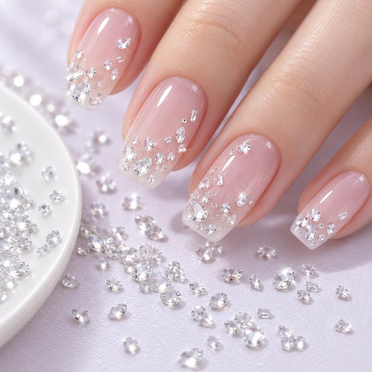 1440 PCS / Set Mini Flat Bottom Sparkling Diamond Nail Jewelry Set — KKK10-29