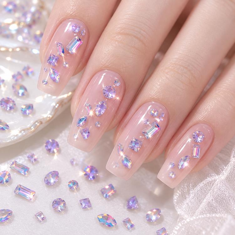 1440 PCS / Set Mini Flat Bottom Sparkling Diamond Nail Jewelry Set — KKK10-32