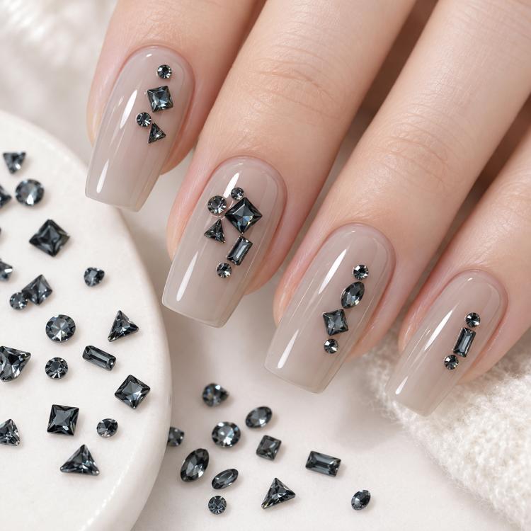 1440 PCS / Set Mini Flat Bottom Sparkling Diamond Nail Jewelry Set — KKK10-33
