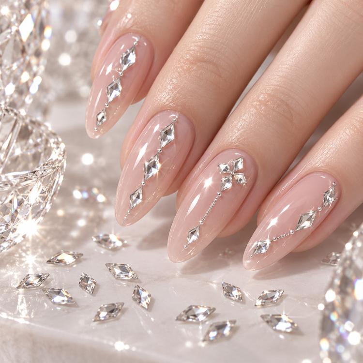 1440 PCS / Set Mini Flat Bottom Sparkling Diamond Nail Jewelry Set — KKK10-01