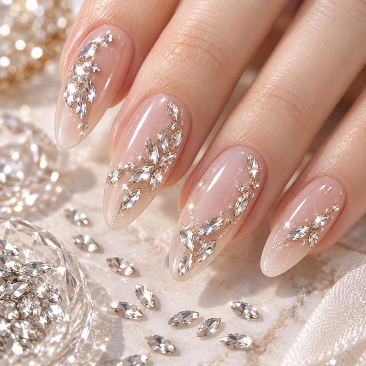1440 PCS / Set Mini Flat Bottom Sparkling Diamond Nail Jewelry Set — KKK10-02