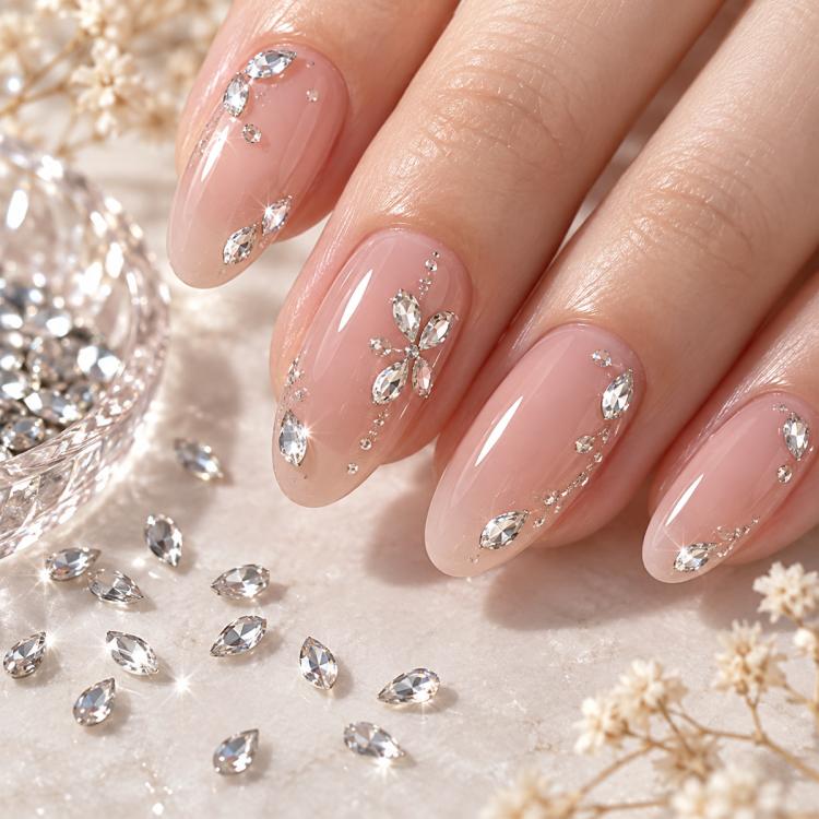 1440 PCS / Set Mini Flat Bottom Sparkling Diamond Nail Jewelry Set — KKK10-05