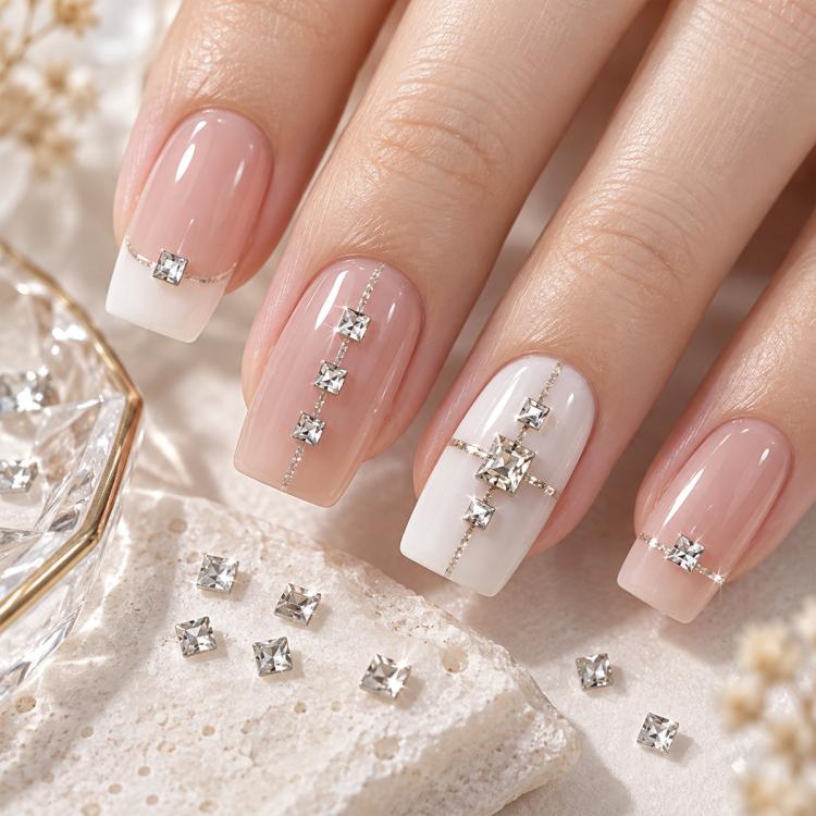 1440 PCS / Set Mini Flat Bottom Sparkling Diamond Nail Jewelry Set — KKK10-06
