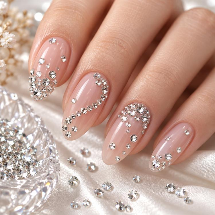 1440 PCS / Set Mini Flat Bottom Sparkling Diamond Nail Jewelry Set — KKK10-07