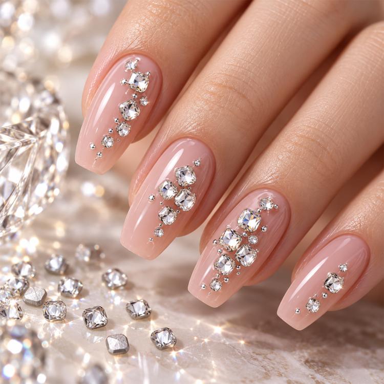 1440 PCS / Set Mini Flat Bottom Sparkling Diamond Nail Jewelry Set — KKK10-12