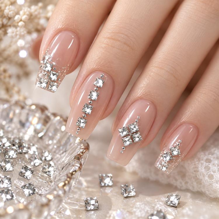 1440 PCS / Set Mini Flat Bottom Sparkling Diamond Nail Jewelry Set — KKK10-13