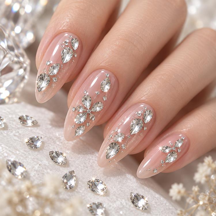 1440 PCS / Set Mini Flat Bottom Sparkling Diamond Nail Jewelry Set — KKK10-14