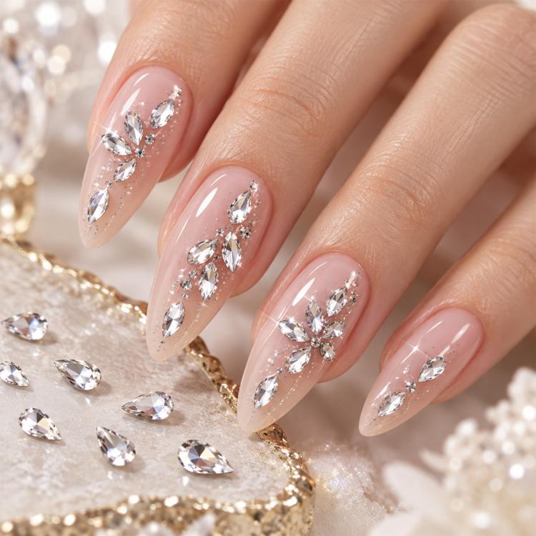 1440 PCS / Set Mini Flat Bottom Sparkling Diamond Nail Jewelry Set — KKK10-15