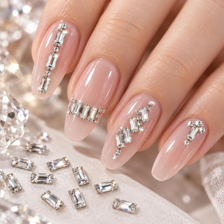 1440 PCS / Set Mini Flat Bottom Sparkling Diamond Nail Jewelry Set — KKK10-16