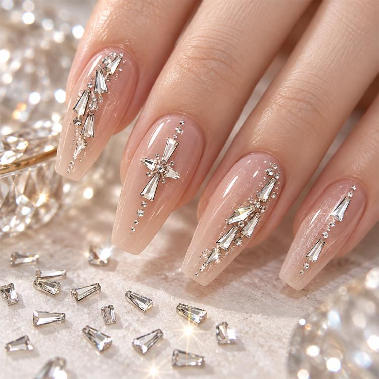 1440 PCS / Set Mini Flat Bottom Sparkling Diamond Nail Jewelry Set — KKK10-17