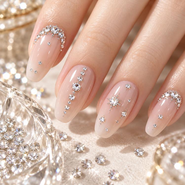 1440 PCS / Set Mini Flat Bottom Sparkling Diamond Nail Jewelry Set — KKK10-18