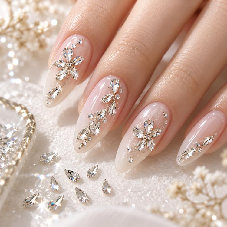 1440 PCS / Set Mini Flat Bottom Sparkling Diamond Nail Jewelry Set — KKK10-19
