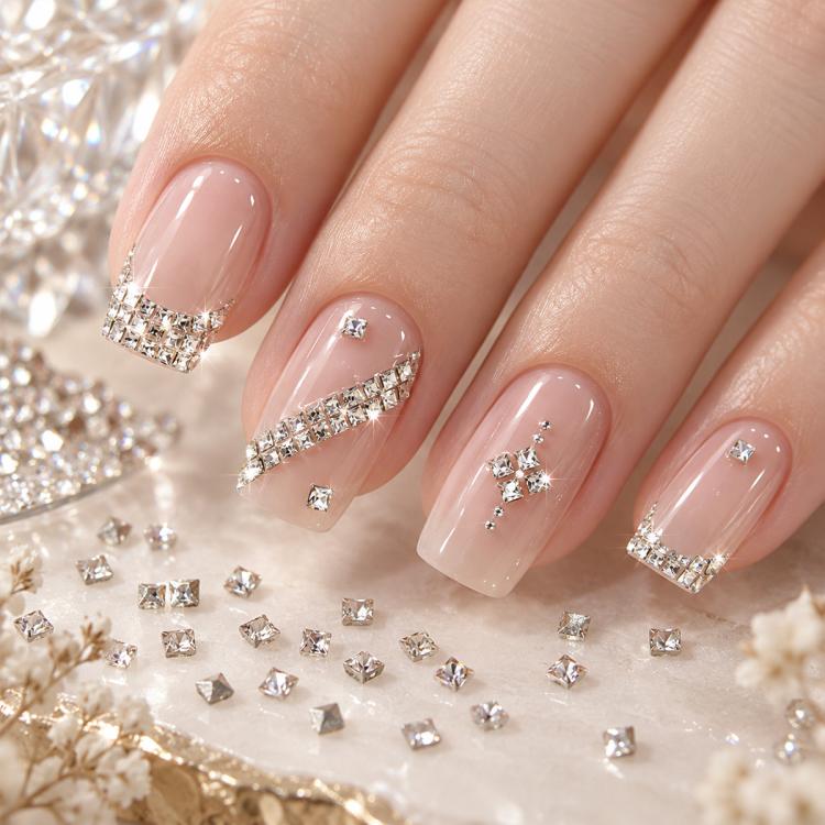 1440 PCS / Set Mini Flat Bottom Sparkling Diamond Nail Jewelry Set — KKK10-20