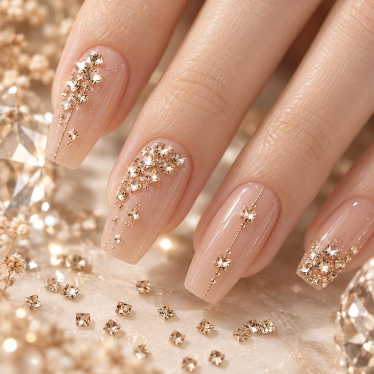1440 PCS / Set Mini Flat Bottom Sparkling Diamond Nail Jewelry Set — KKK10-35
