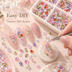 1440 PCS / Set Mini Flat Bottom Sparkling Diamond Nail Jewelry Set — view 38