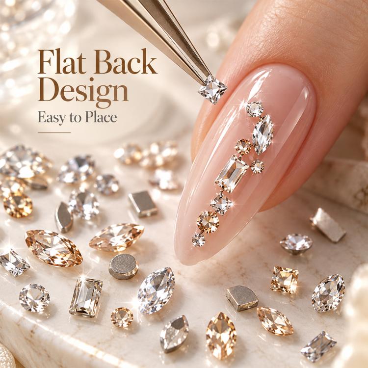 1440 PCS / Set Mini Flat Bottom Sparkling Diamond Nail Jewelry Set — view 39