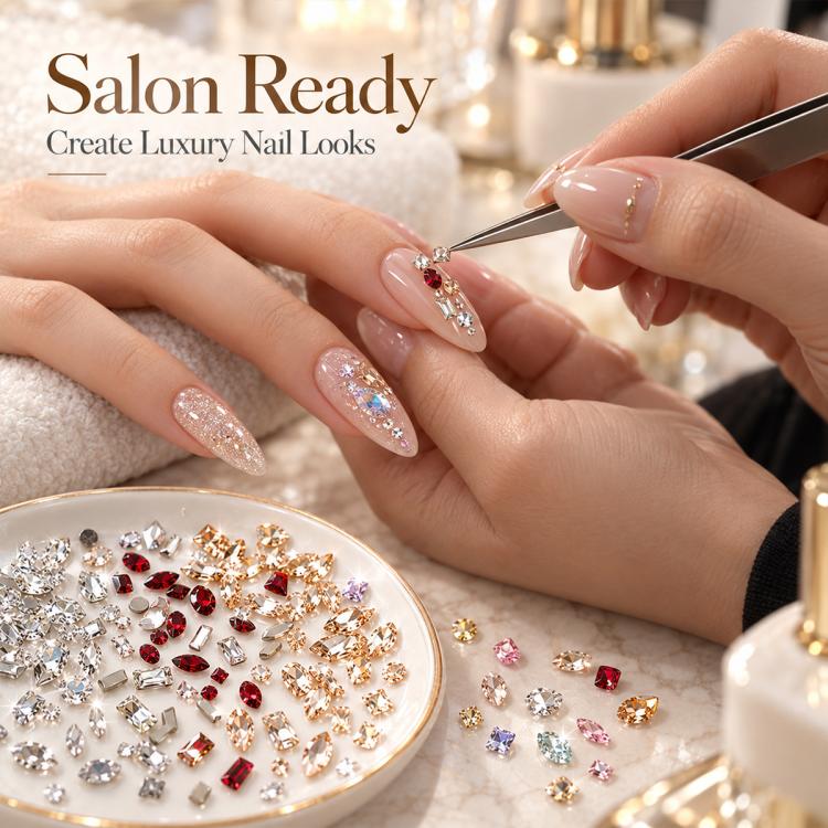 1440 PCS / Set Mini Flat Bottom Sparkling Diamond Nail Jewelry Set — view 40