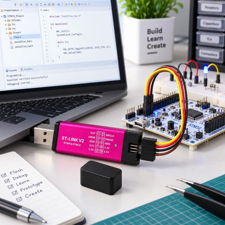 STM8/STM32 Emulator Programmer, ST-LINK V2