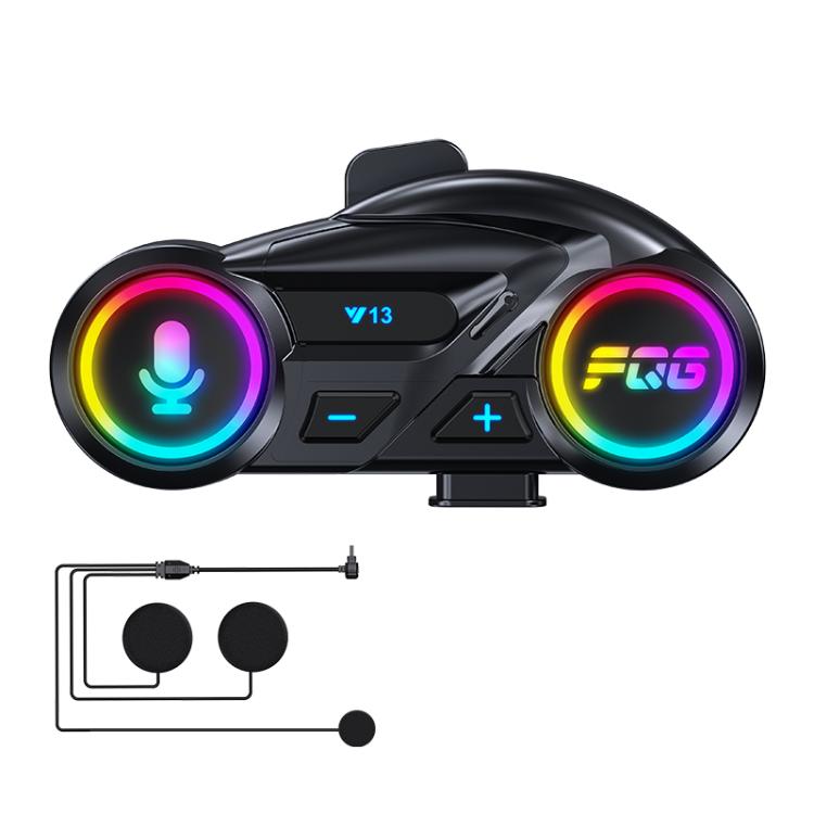 Y13 Motorcycle Helmet Bluetooth Earphone with RGB Lighting — Soft Mic