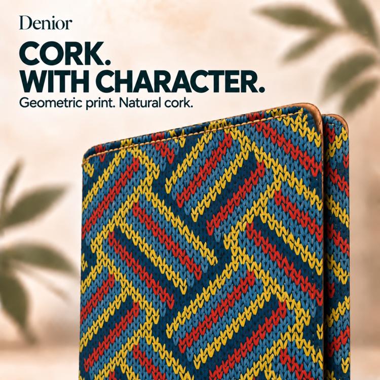 Denior V30 Embroidered Style Magnetic Phone Card Holder — Yellow