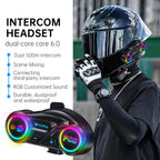 Y13 Pro Motorcycle Helmet Bluetooth Intercom Earphone with RGB Lighting — view 6