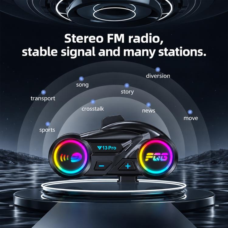 Y13 Pro Motorcycle Helmet Bluetooth Intercom Earphone with RGB Lighting — view 17