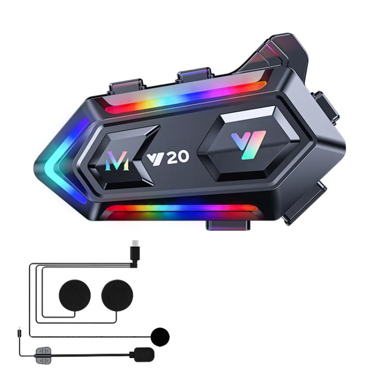 Y20 Motorcycle Helmet Dual Noise Reduction Bluetooth Earphone — Hard + Soft Mic