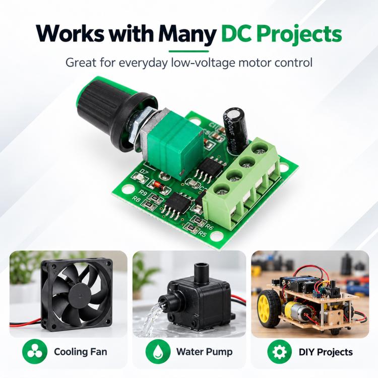 PWM DC Motor Governor Switch 1.8V / 3V / 5V / 6V / 12V 2A Speed Controller — view 6