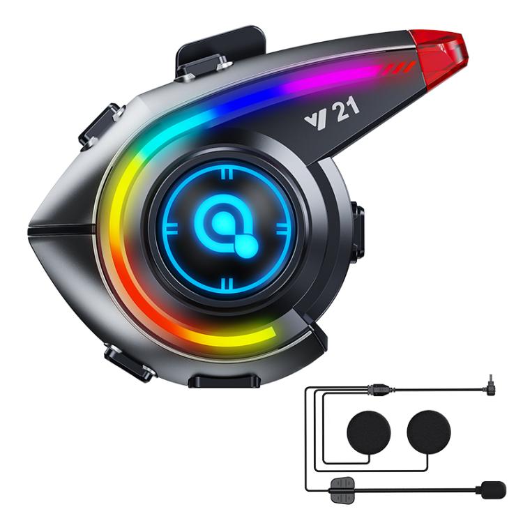 Y21 Motorcycle Helmet Bluetooth Earphone with Smart Warning Light