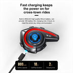Y21 Motorcycle Helmet Bluetooth Earphone with Smart Warning Light — view 11