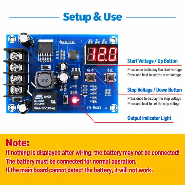 12V 24V Lithium Battery Charge Control Module Battery Charge Protection Switch — view 5
