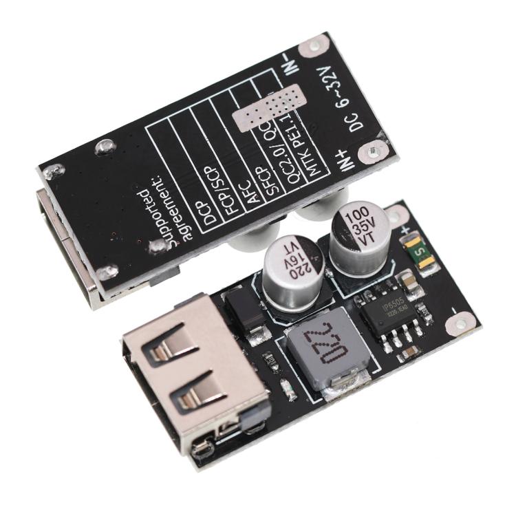 QC2.0 / QC3.0 Fast Charging DC Buck Module, Mobile Phone Charging Board — Single-Port