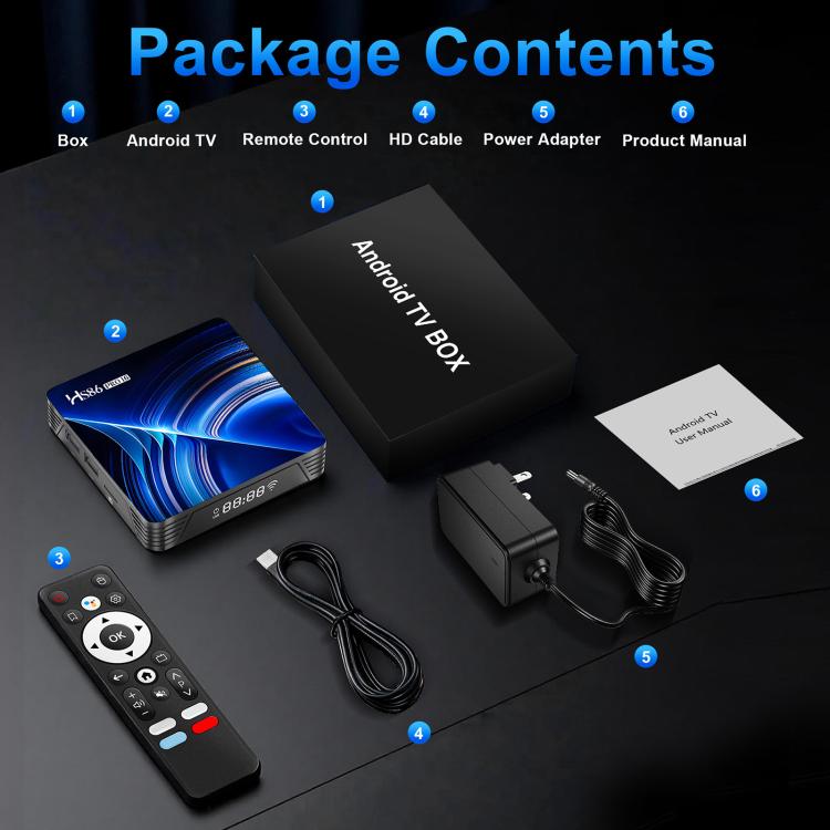 HS86 PRO 16 4K UHD Android 14 Smart TV Box with Remote Control, Amlogic S905Y5 Quad-Core — view 16