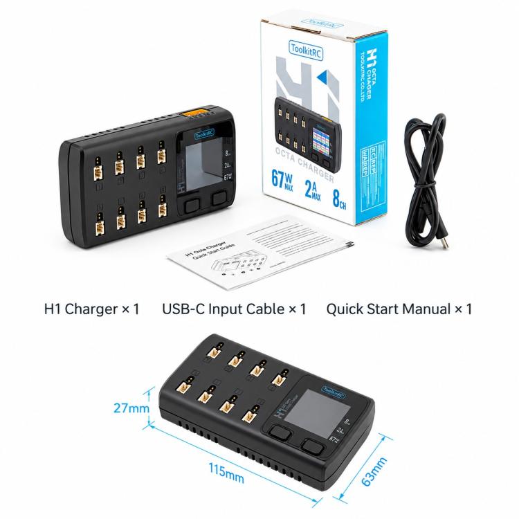 ToolkitRC 1S ToolkitRC 1S 2A 8-Channel Multi-Input Output Smart Balance Battery Charger — view 4