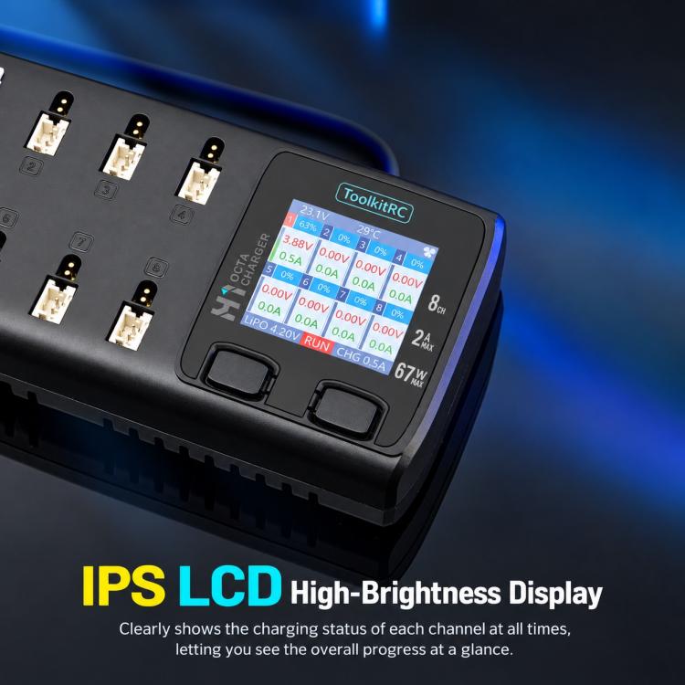 ToolkitRC 1S ToolkitRC 1S 2A 8-Channel Multi-Input Output Smart Balance Battery Charger — view 10