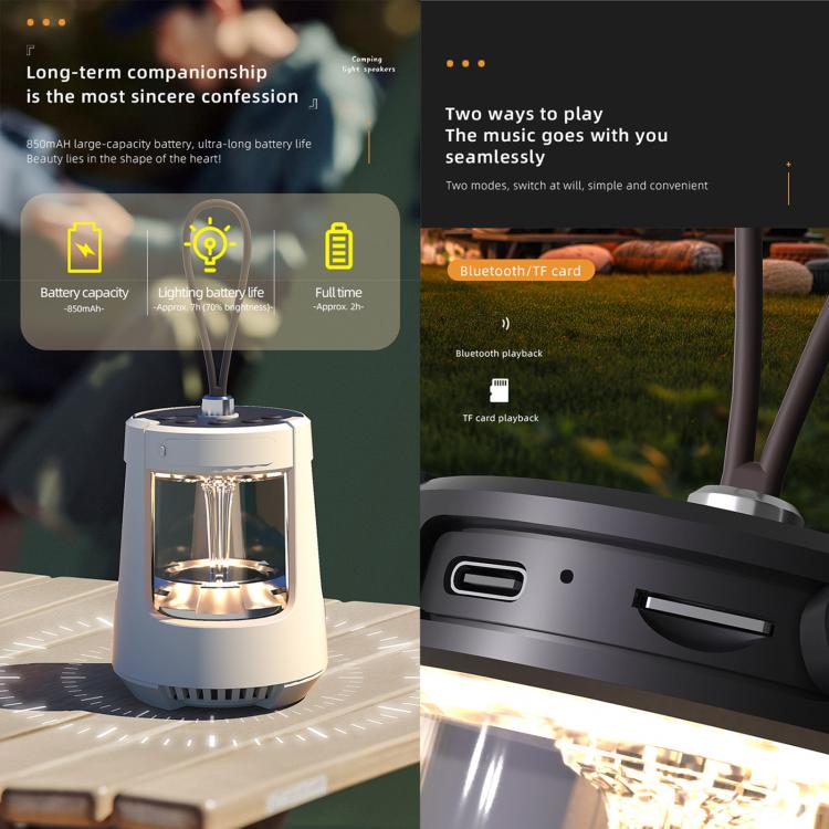 QD09 Outdoor Hanging Light Type Portable Bluetooth Speaker with Camping Lantern, Stepless Dimming Light — view 7