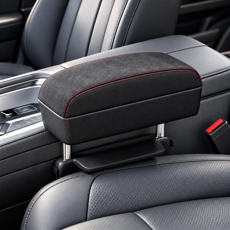 Multifunctional Car Center Console Armrest Pad Elbow Support — Black+Red Line