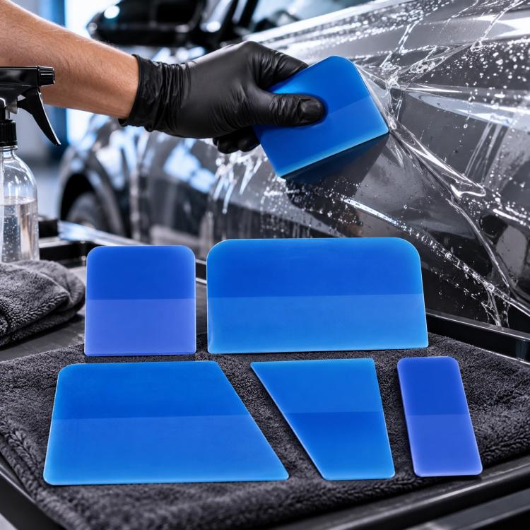 qili 5 in 1 Set Automotive Film Installation Tool Kit Car Tinting Tools Paint Protection Film Scraper — Light Blue