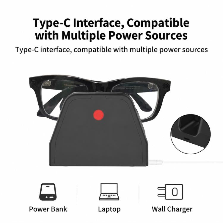 Smart AI Glasses Portable Charging Dock Charging Holder — view 6