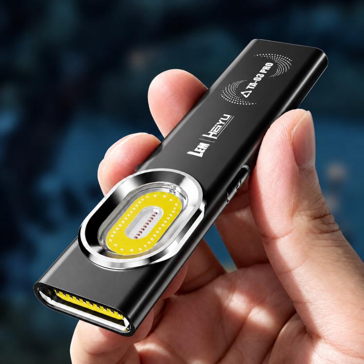 LEM AT03 Rechargeable LED Flashlight Super Bright Long Range Flashlight with Laser — Black