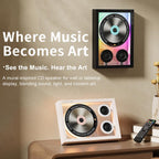 KUANGXIANG K18 Creative Mural-Style CD Player RGB Light Bluetooth Speaker with Remote Control — Wood Grain