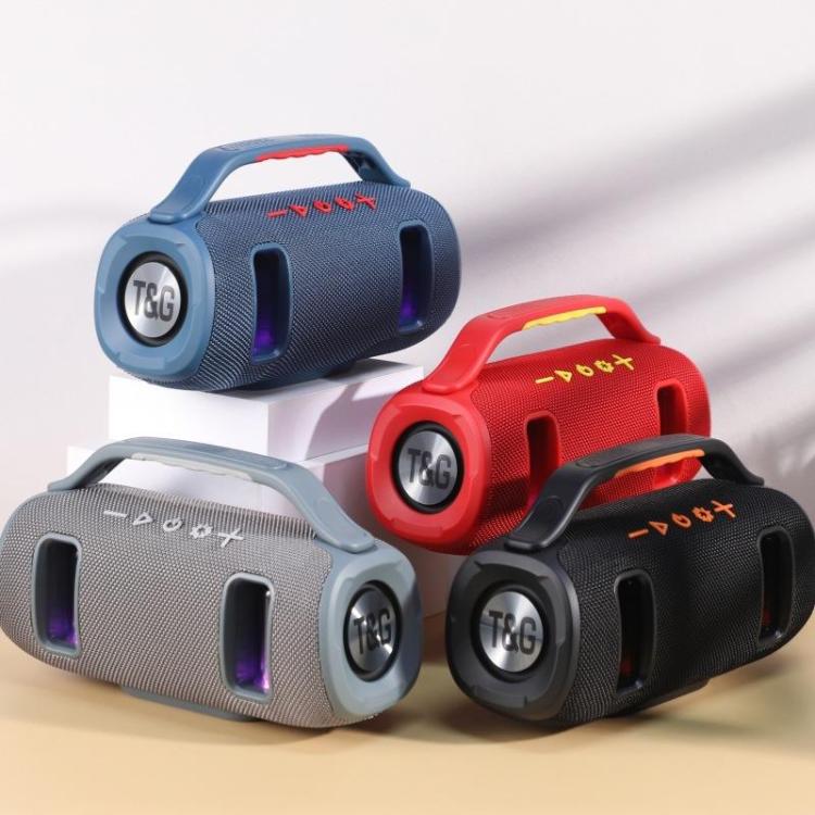 T&G TG-694 Portable Fabric Active Speaker RGB Light Waterproof Bluetooth Speaker — Grey