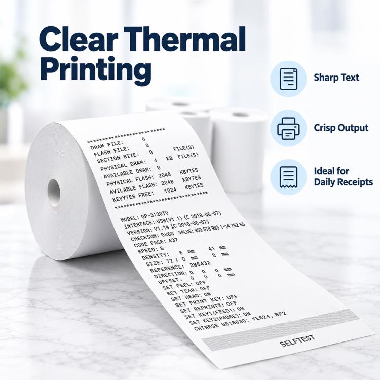 80 x 80 mm Coreless Thermal Paper Take-Out Kitchen Printing Receipt Paper — view 5