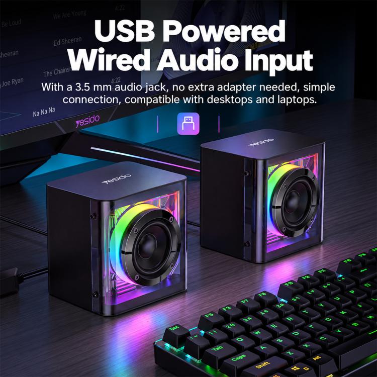 Yesido YSW54 2.0 Channel Stereo Desktop Bluetooth Speaker — view 6