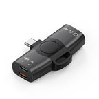 Type-C to PD 60W Type-C, USB 2.0, USB 3.0 Screen Mirroring Adapter — Dark Grey