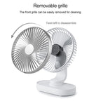 D77 4W Micro USB & USB-C / Type-C Rechargeable Portable Four-speed Adjustable Automatic Head Shaking Desktop Fan