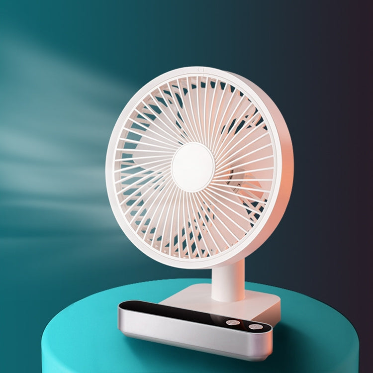 F702 Automatic Shaking Desktop Electric Fan with LED Display — Green