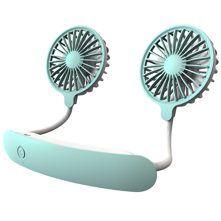 F6 Outdoor Mini Hanging Neck Fan USB Charging Lazy Small Fan — Green