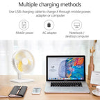 N11 Adjustable USB Charging Mute Desktop Electric Fan, with 3 Speed Control